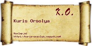 Kuris Orsolya névjegykártya